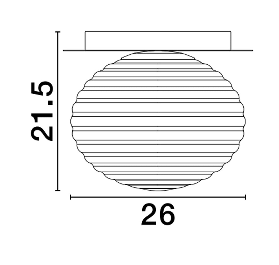 Plafonnier Allen doré, verre, Ø 26 cm