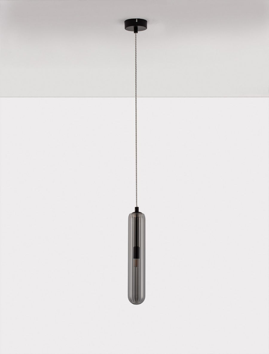 Suspension Gustave noire, verre