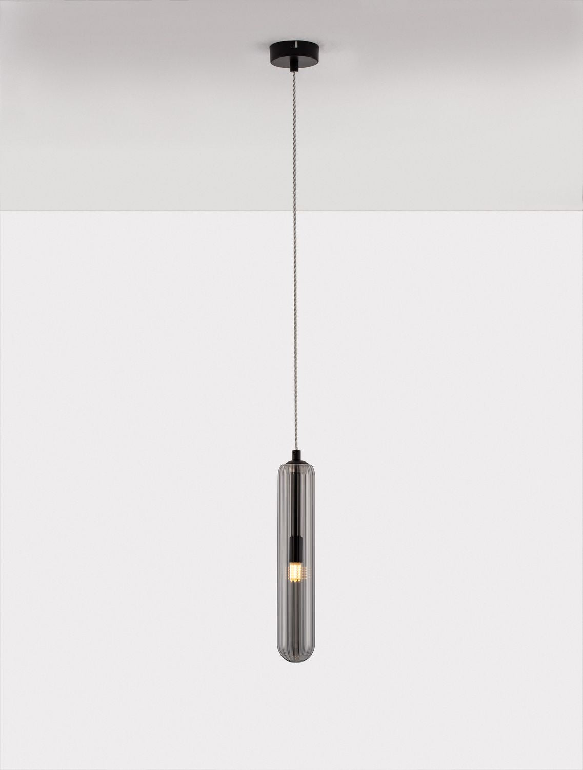 Suspension Gustave noire, verre