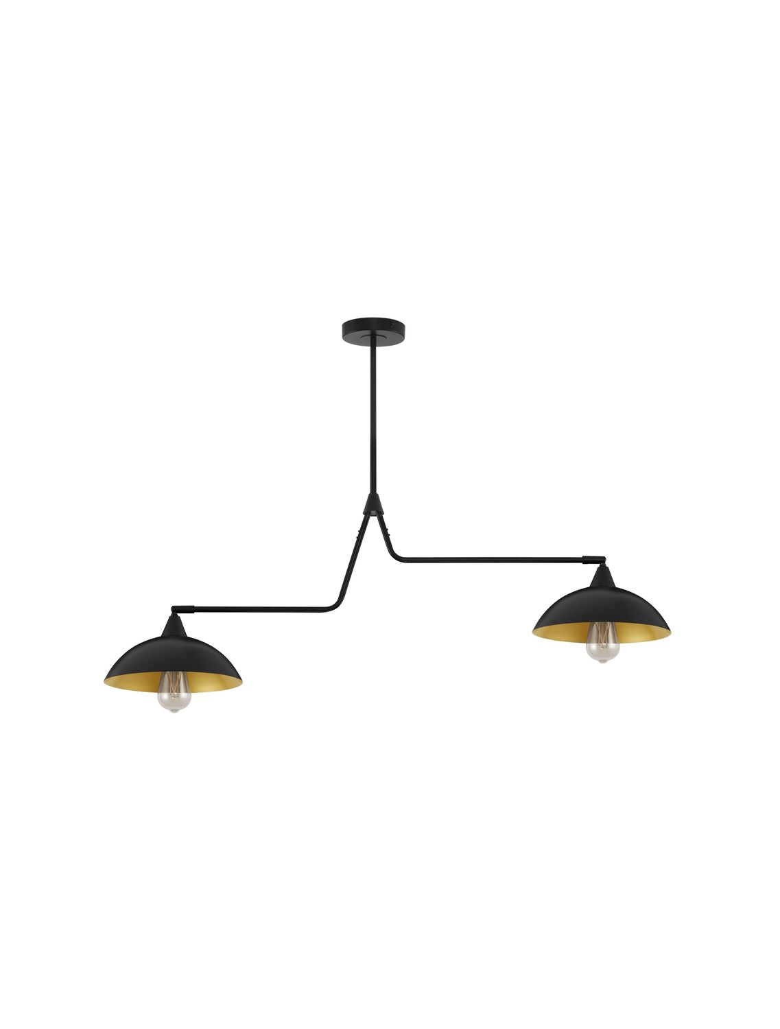 Suspension Mirba 2 lumières noire