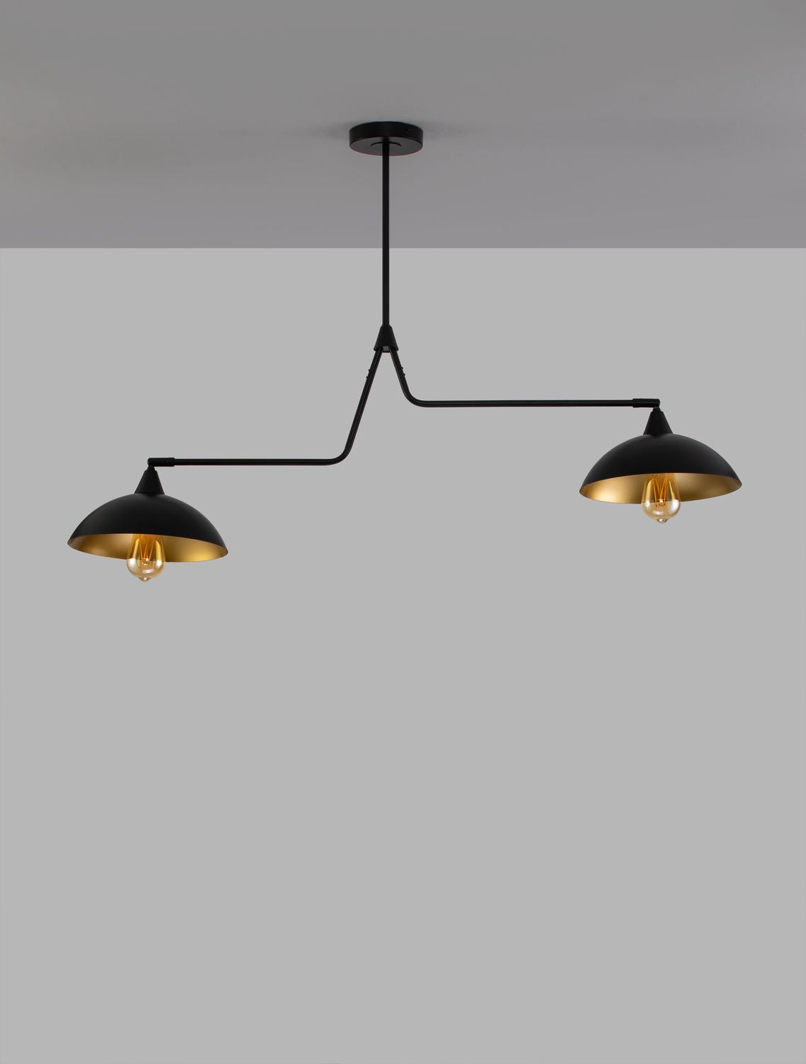 Suspension Mirba 2 lumières noire