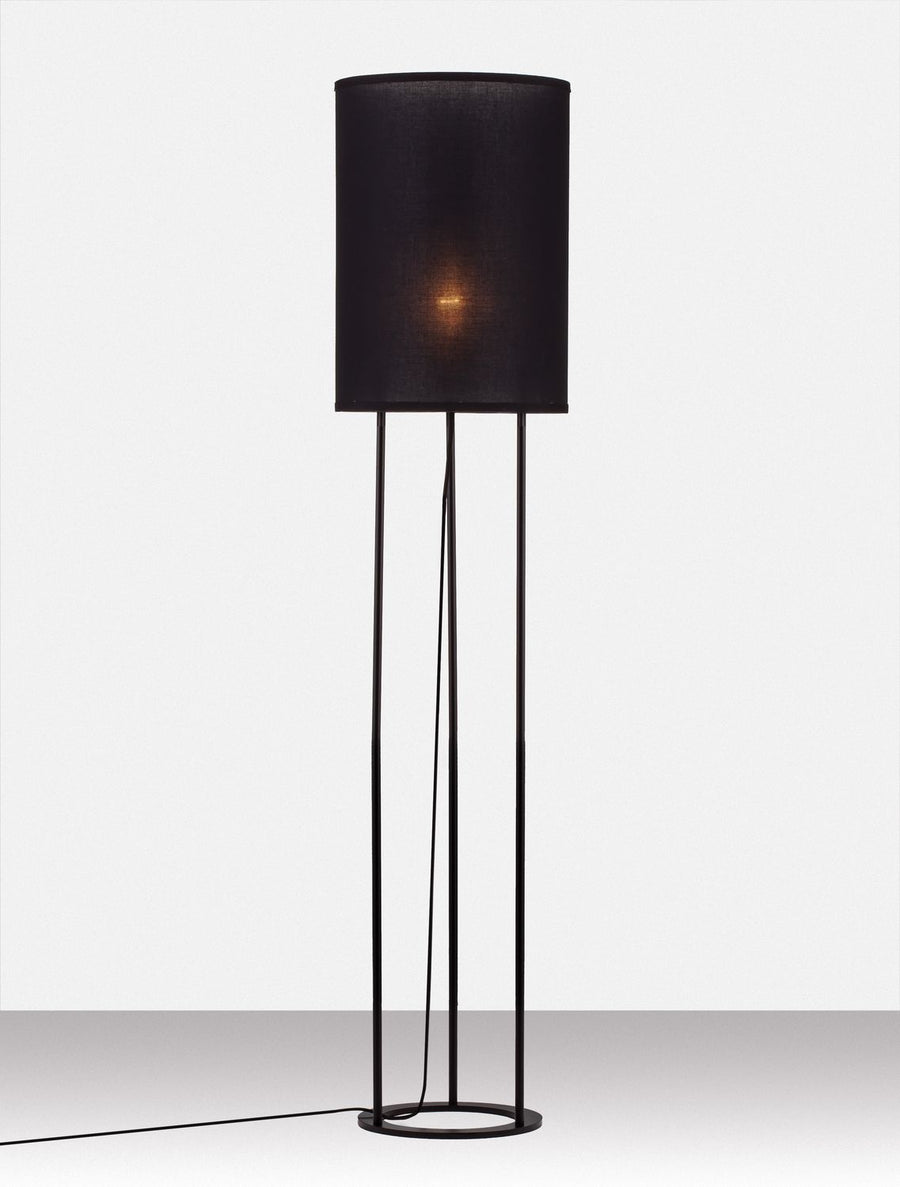 Lampadaire Leith noir, tissu