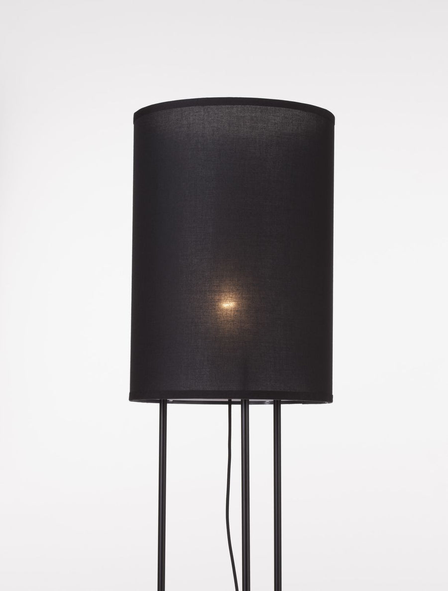 Lampadaire Leith noir, tissu