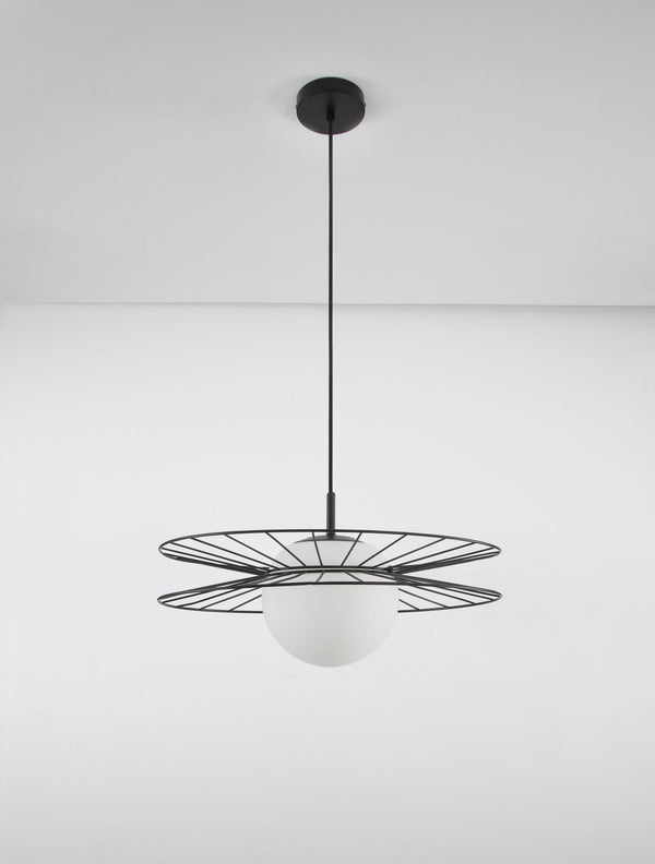 Suspension Ellery noire, verre
