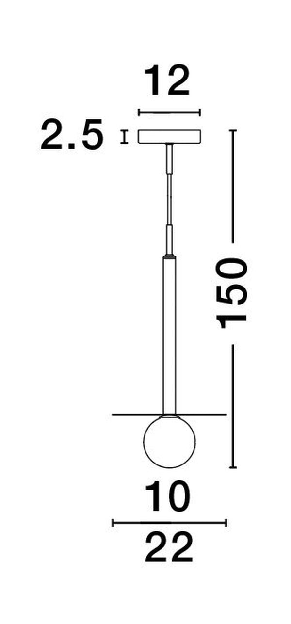 Suspension Pielo noire, verre