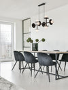 Suspension Pielo 8 lumières noire, verre