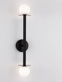 Applique murale Pielo 2 lumières noire, verre