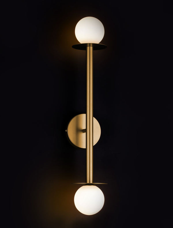 Applique murale Pielo 2 lumières dorée, verre