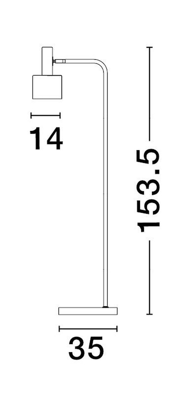 Lampadaire PAZ doré, H 153,5 cm