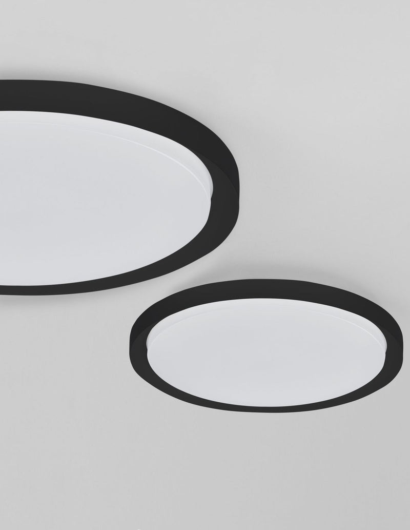 Plafonnier Troy noir, Ø 46 cm