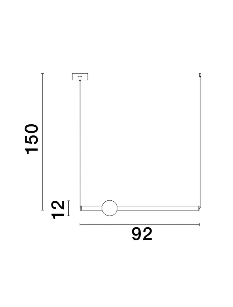 Suspension Neutron dorée, H 150 cm (9054452)