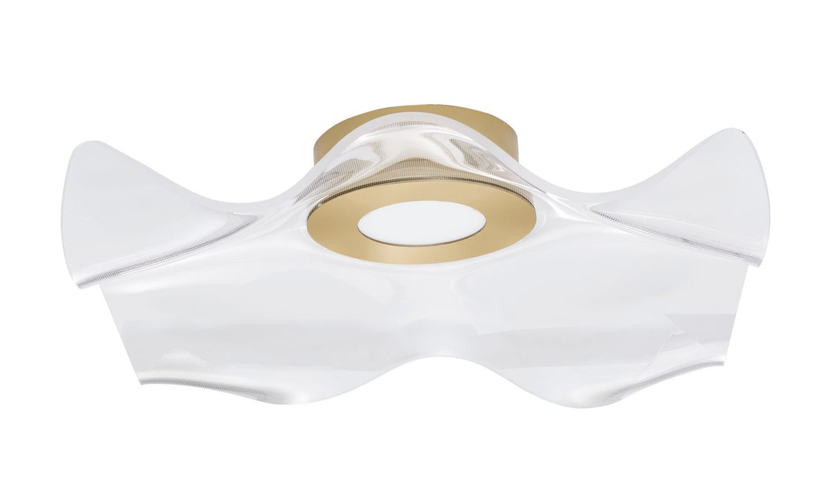 Luminaire présenté de profil sur fond blanc, dévoilant sa silhouette ondulée