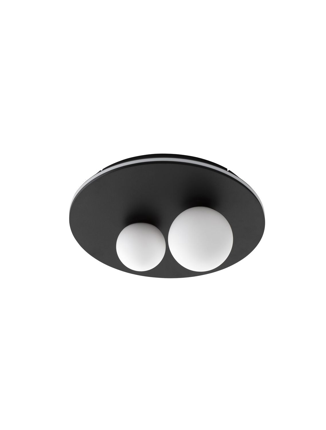 Plafonnier Velna noir, verre, Ø 40 cm