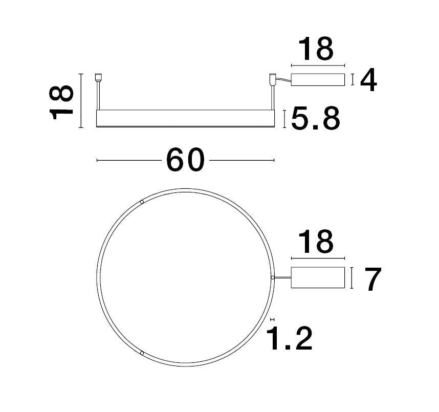 Suspension Motif blanche, L 60 cm