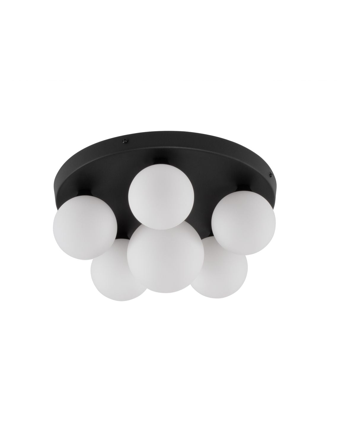 Produit isolé sur fond blanc, montrant la base noire et les six sphères opalines