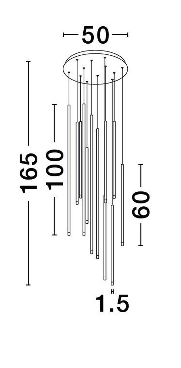 Suspension Elettra noire, Ø 540 cm