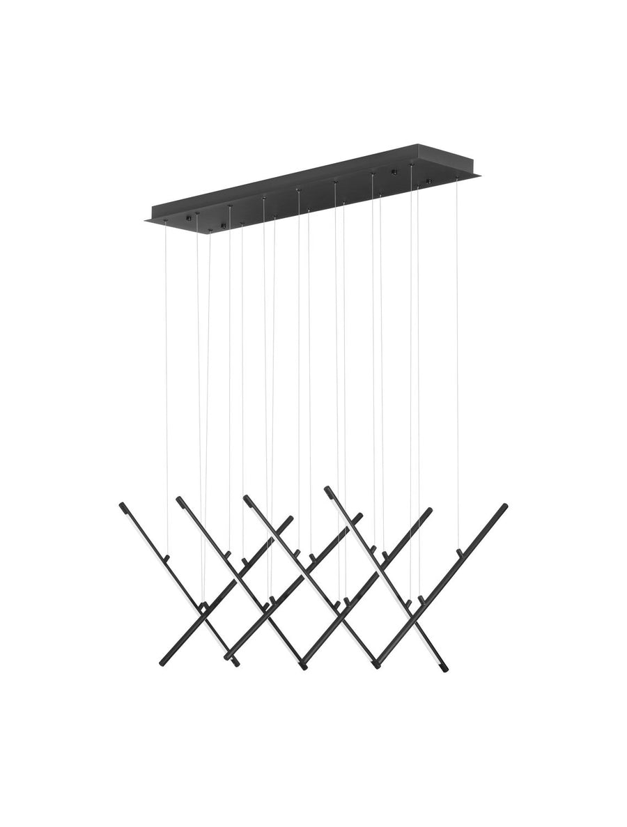 Suspension Elettra noire, H 120 cm