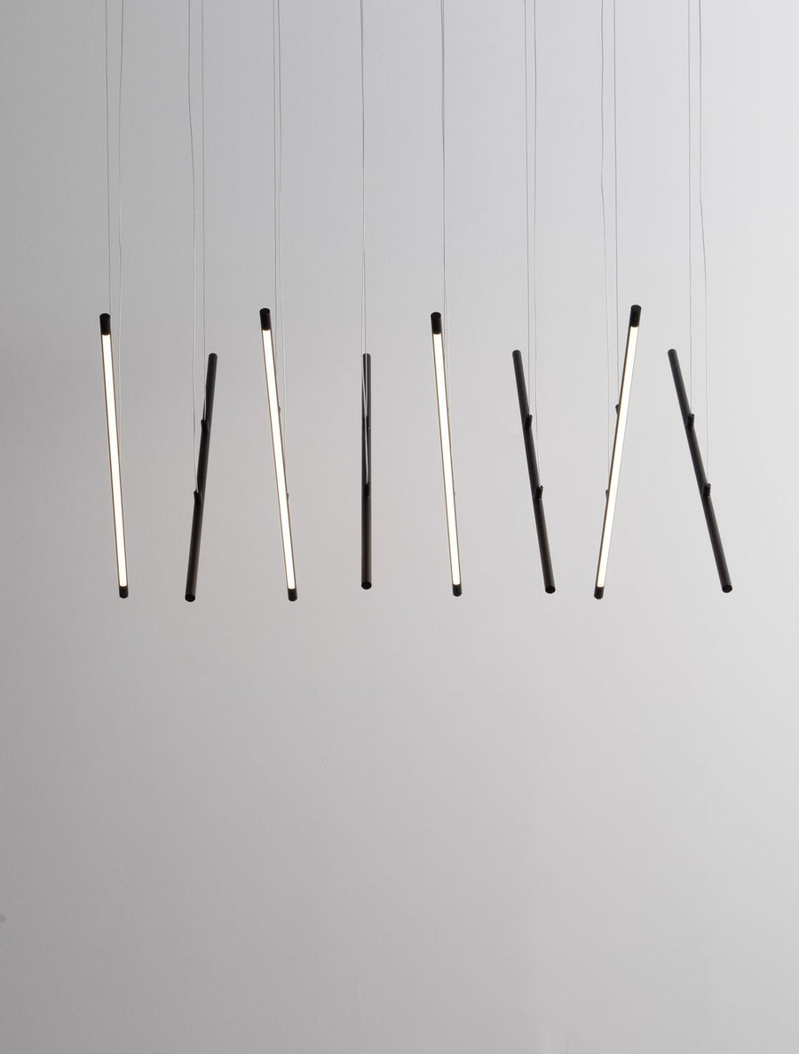 Suspension Elettra noire, H 120 cm