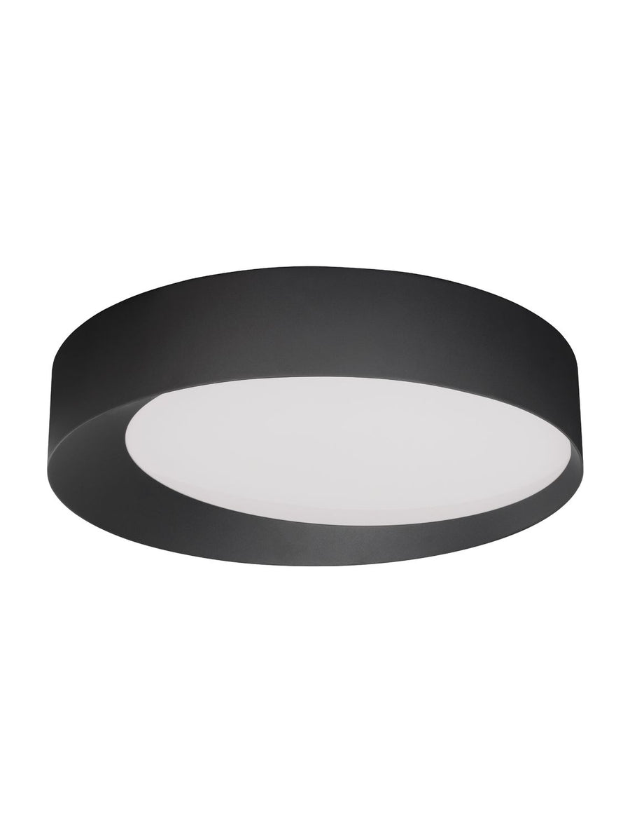 Produit isolé sur fond blanc, vue trois quarts du boîtier noir circulaire