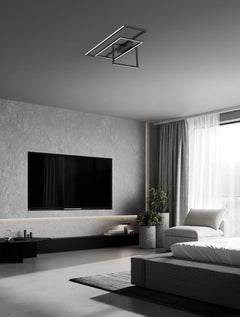Plafonnier Clea noir, L 92 cm