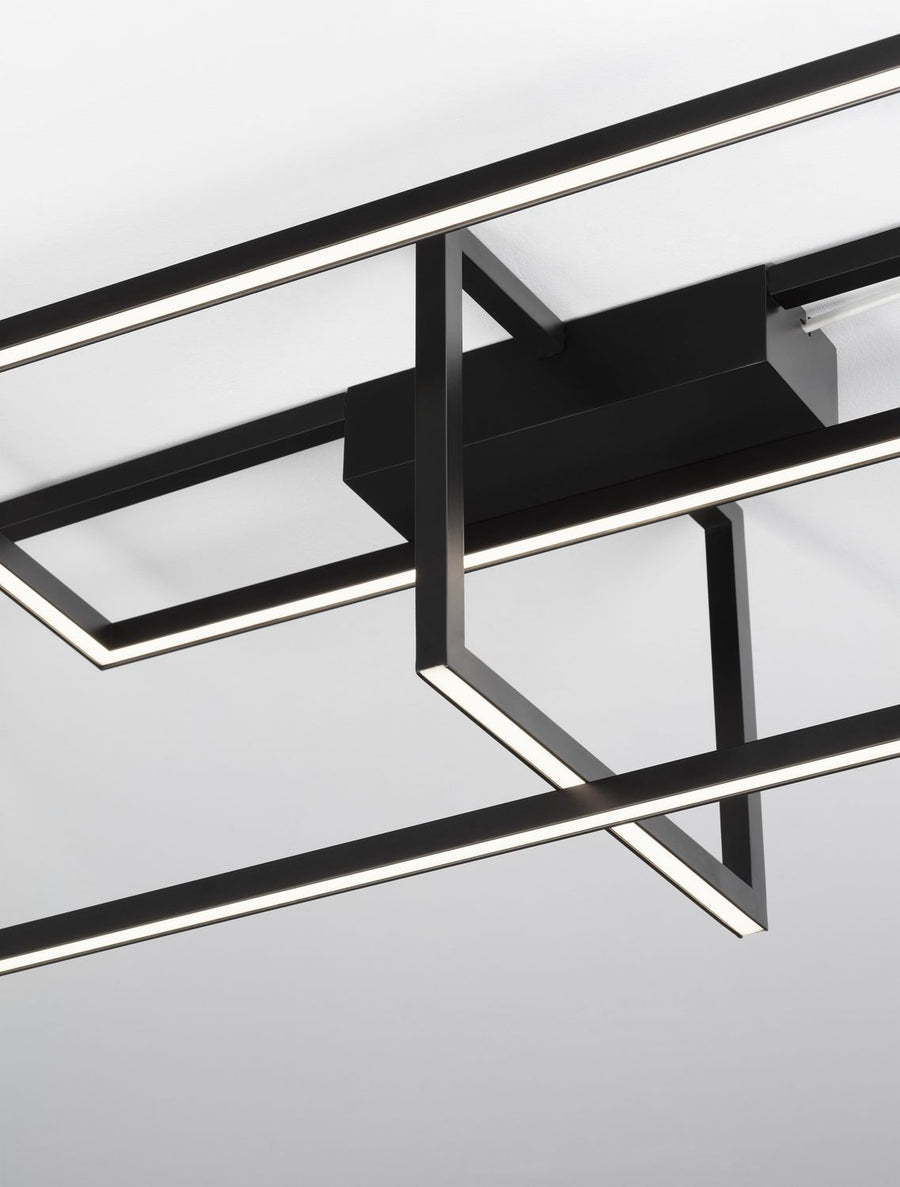 Plafonnier Clea noir, L 92 cm