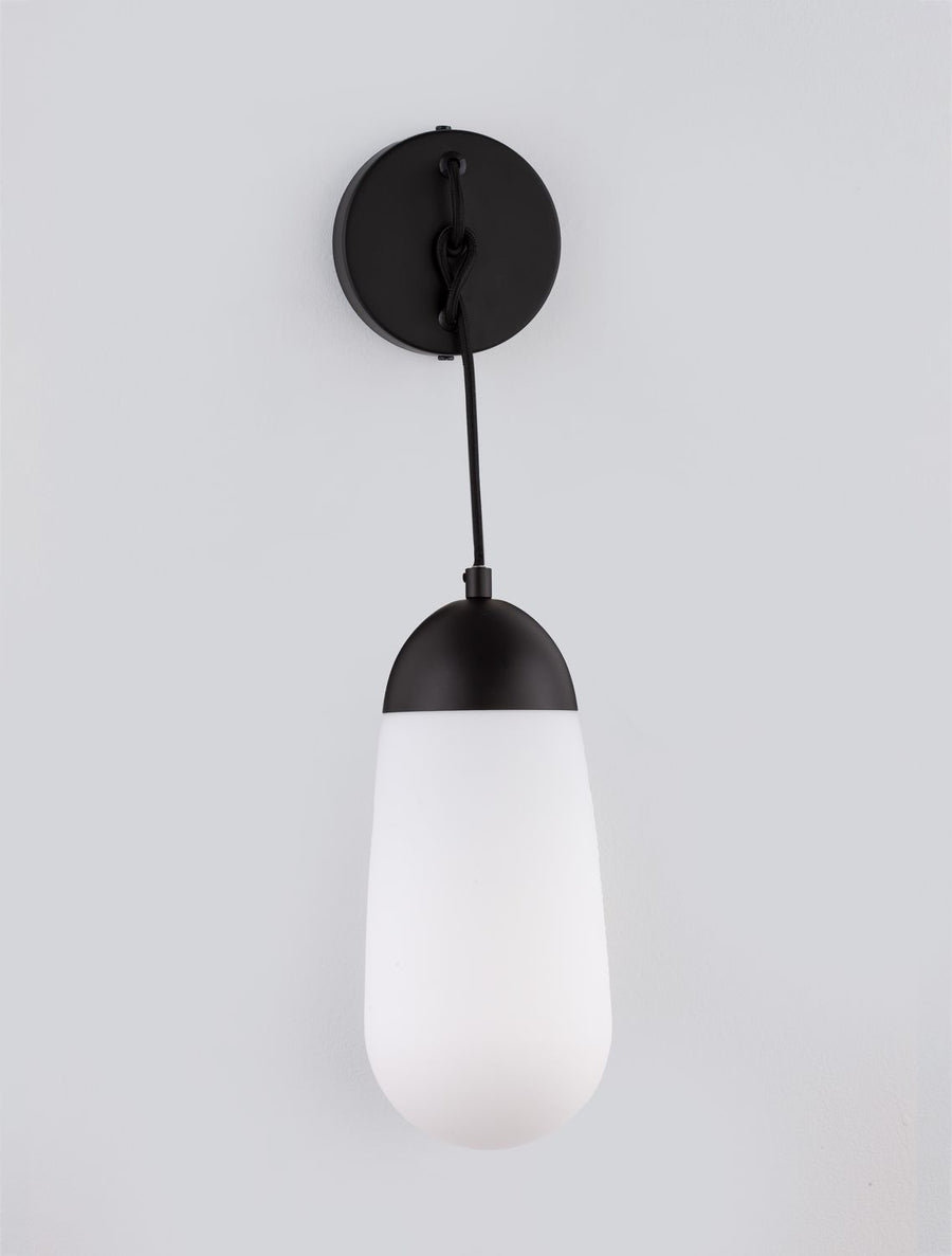 Applique murale Blaky noire, verre