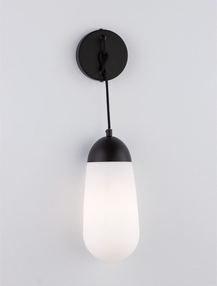 Applique murale Blaky noire, verre