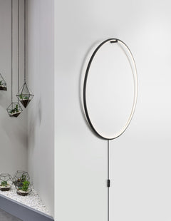 Lampe à poser Ring noire, H 79 cm