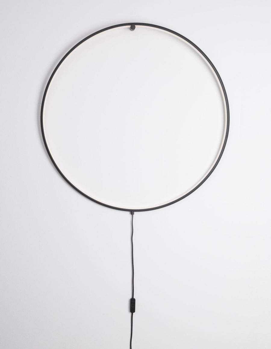 Lampe à poser Ring noire, H 79 cm