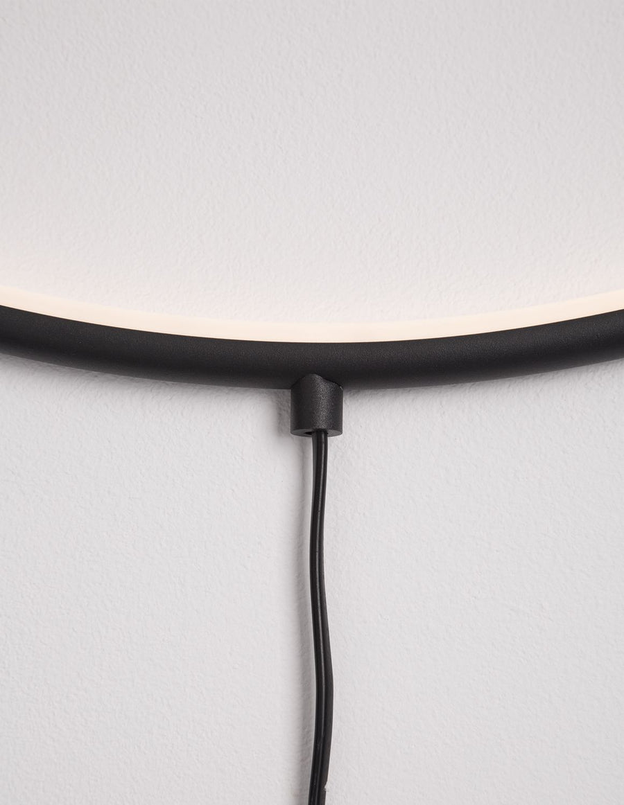 Lampe à poser Ring noire, H 79 cm