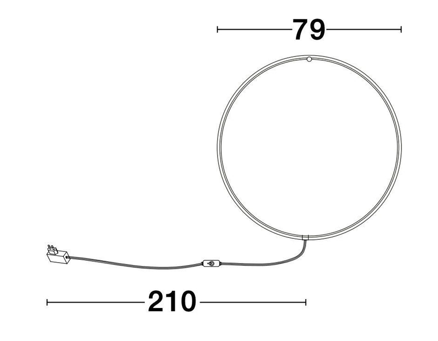 Lampe à poser Ring noire, H 79 cm