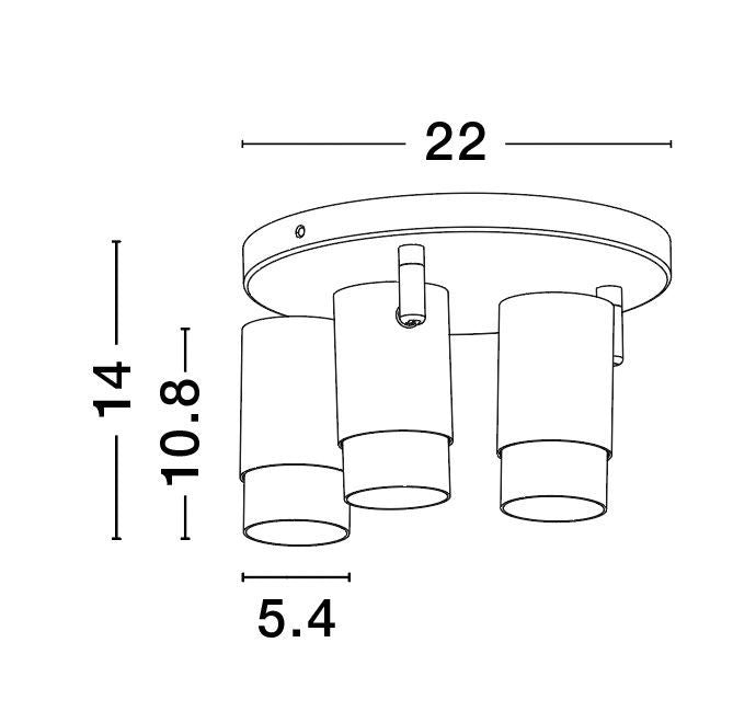 Plafonnier Pogno 3 lumières noir, Ø 22 cm