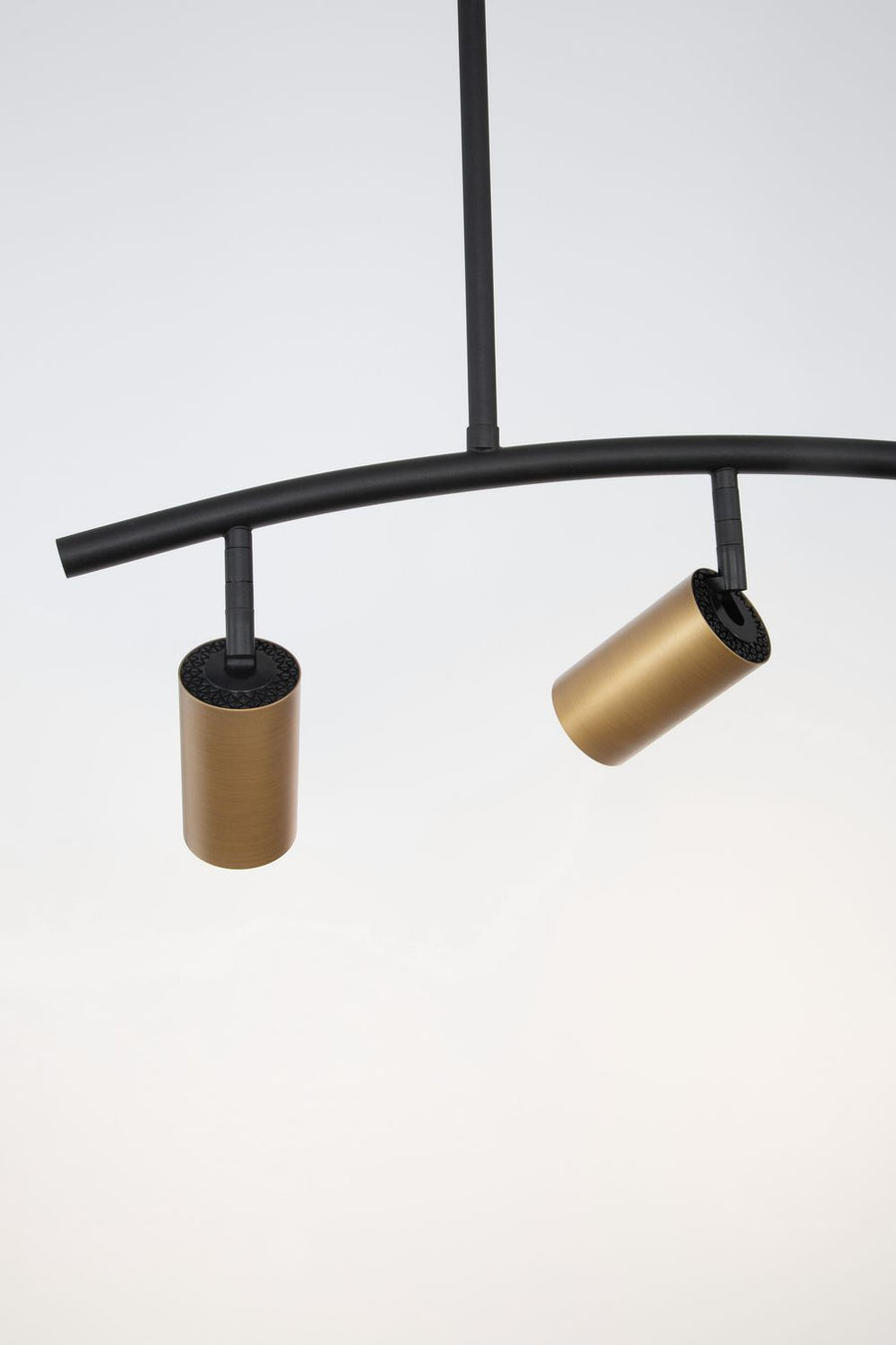 Suspension Pogno 3 lumières noire, H 90 cm