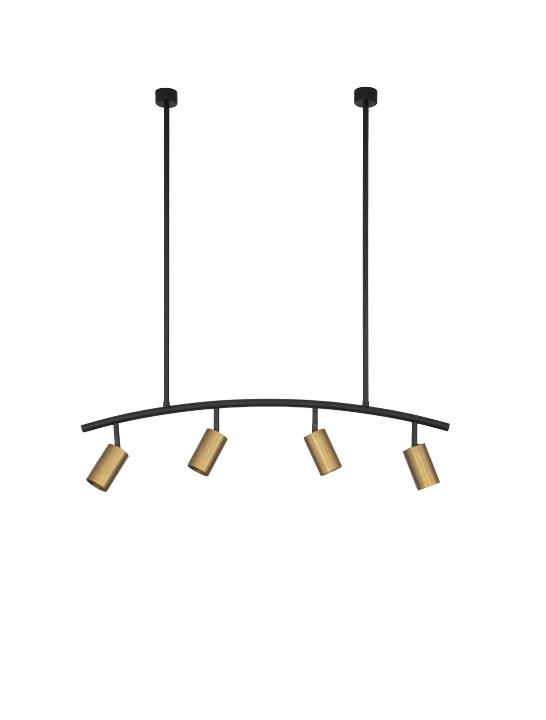 Suspension Pogno 4 lumières noire, L 96,5 cm