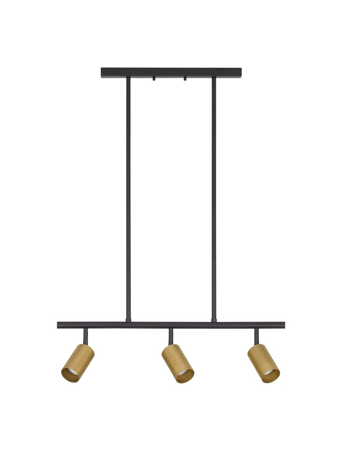 Suspension Pogno 3 lumières noire, H 87,5 cm
