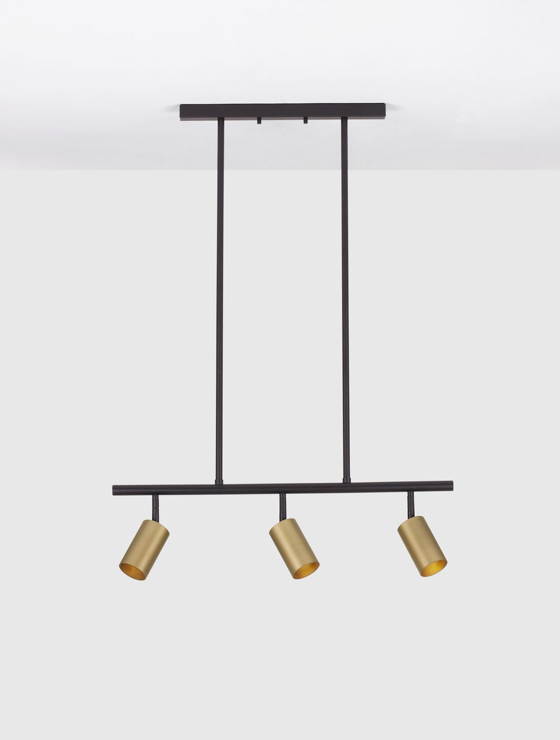 Suspension Pogno 3 lumières noire, H 87,5 cm