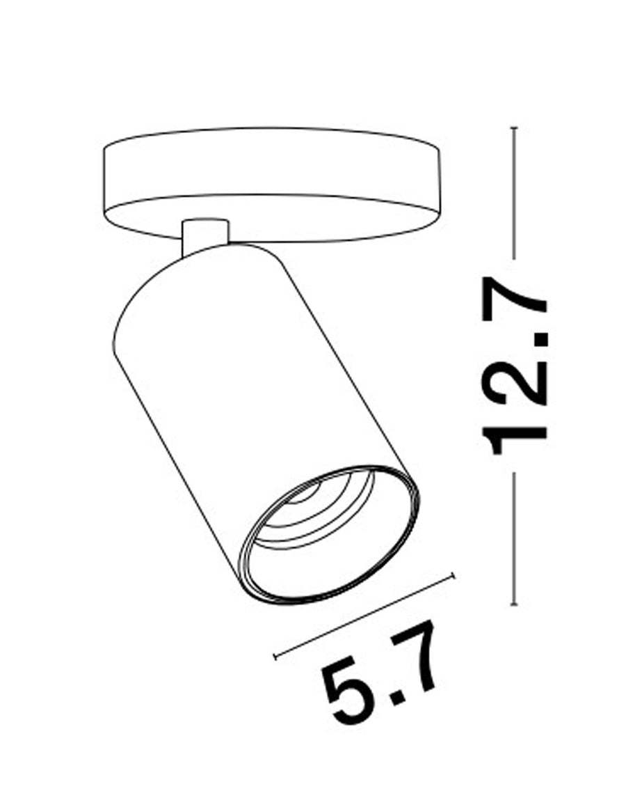 Plafonnier Inus noir, H 12,7 cm