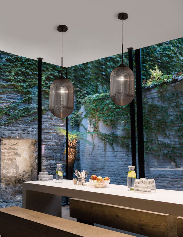 Suspension Athena noire, verre (9119110)