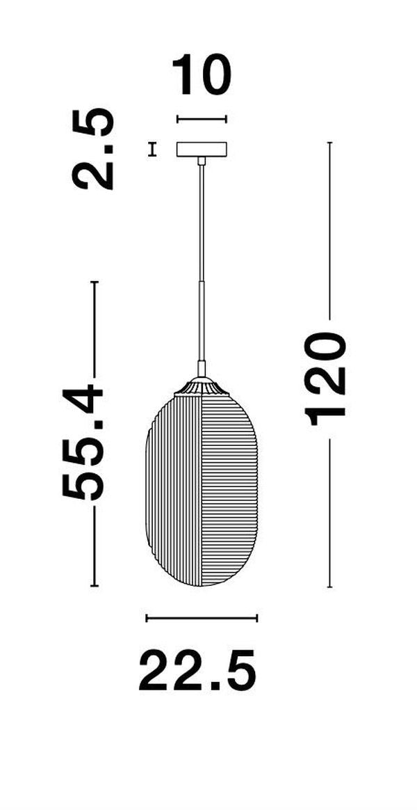 Suspension Athena noire, verre (9119110)