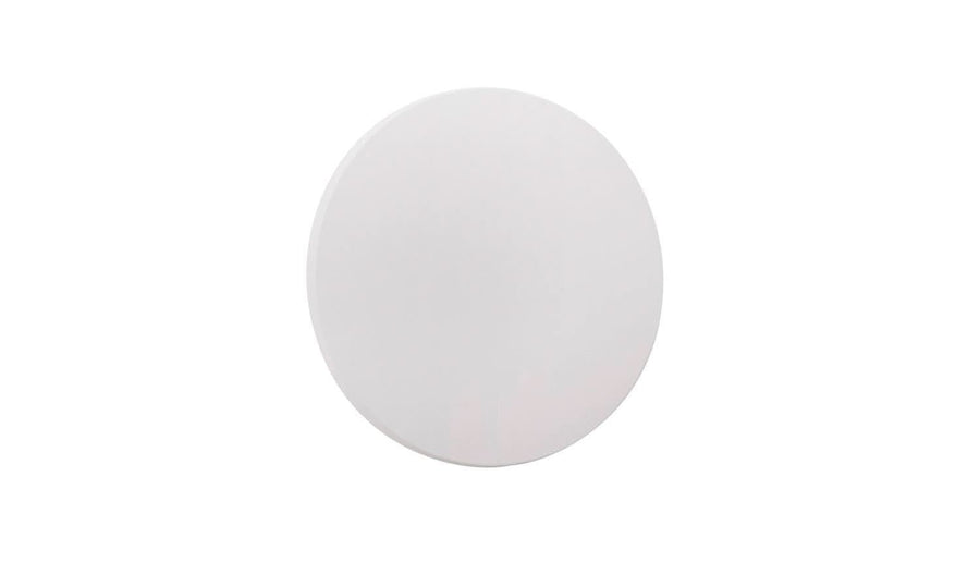 Produit seul de face, pastille ronde blanche sur fond blanc neutre