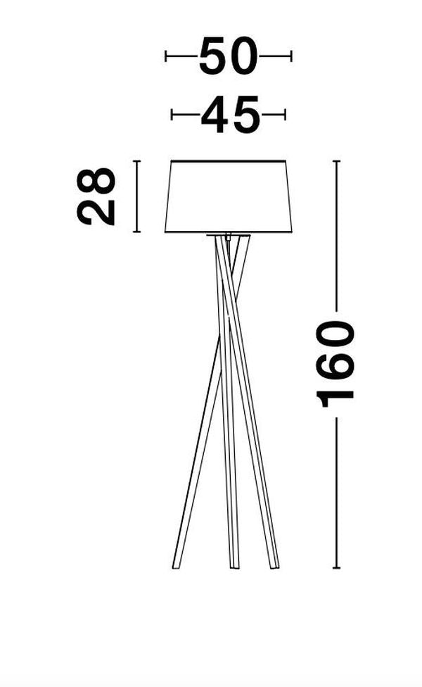 Lampadaire Salino bois, H 160 cm