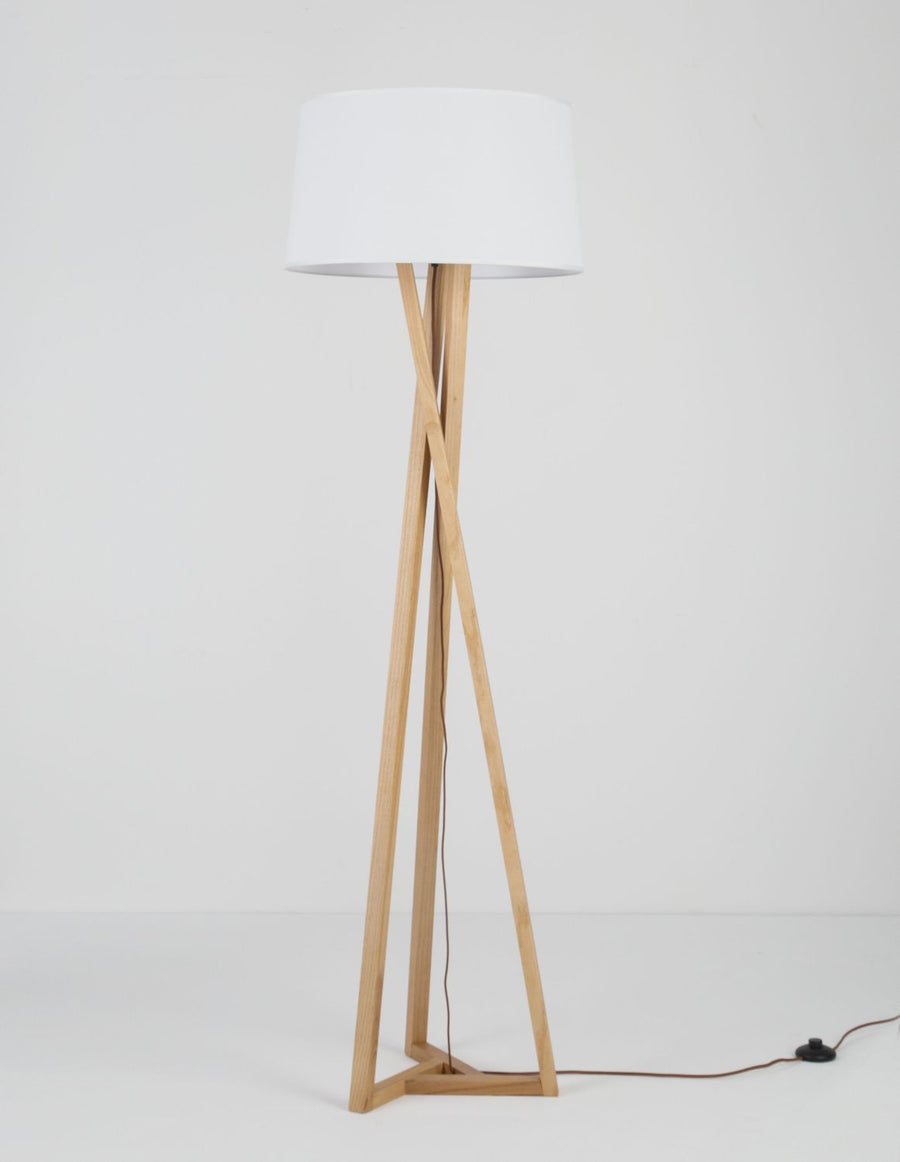 Lampadaire Salino bois, H 164 cm