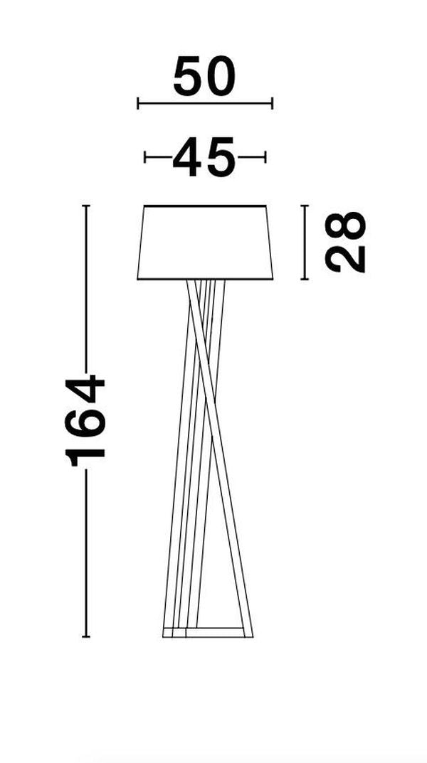 Lampadaire Salino bois, H 164 cm
