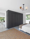 Suspension Bitonto 3 lumières noire, tissu