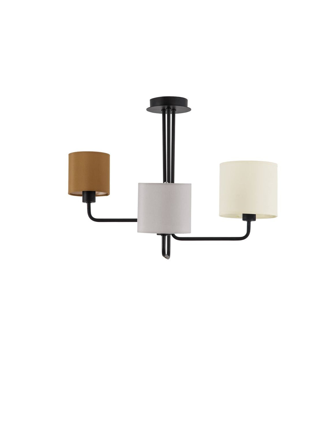 Suspension Bitonto 3 lumières noire, tissu