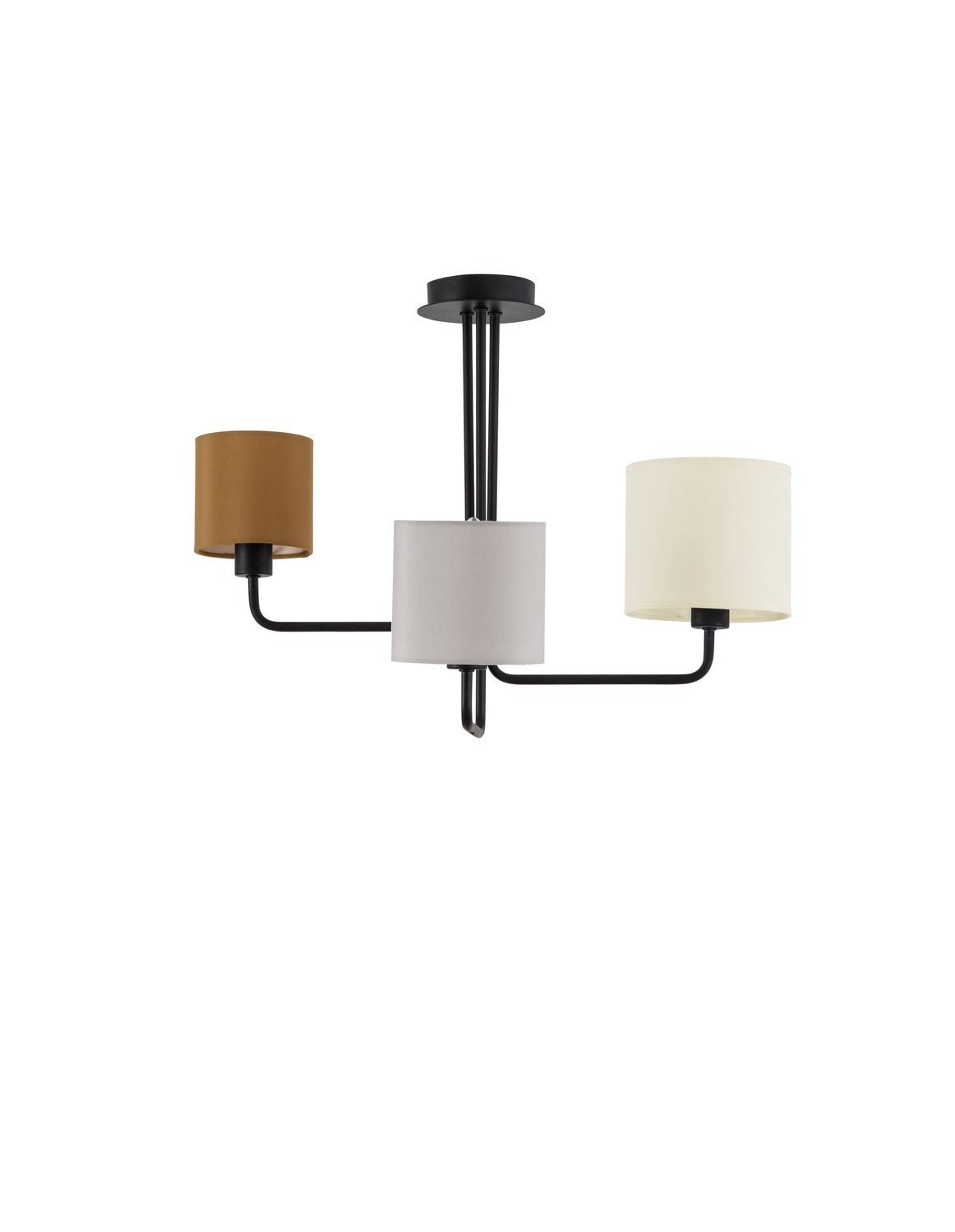 Suspension Bitonto 3 lumières noire, tissu