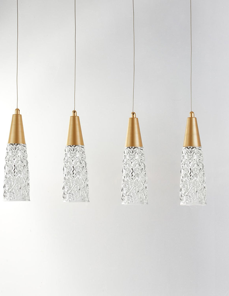 Suspension Kovac 5 lumières dorée, verre (9160195)