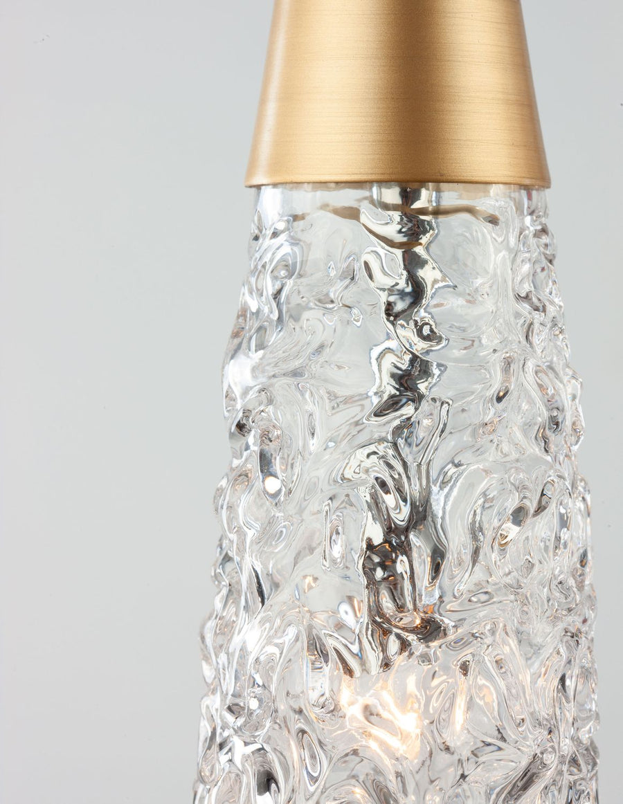 Suspension Kovac 5 lumières dorée, verre (9160195)