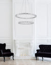 Suspension Quentin chromée, cristal