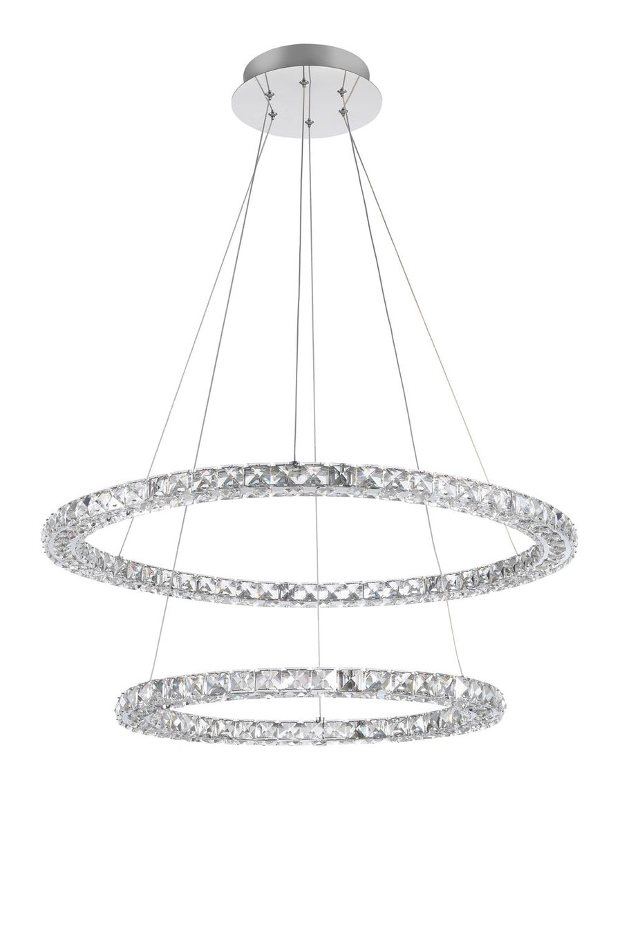 Suspension Quentin chromée, cristal